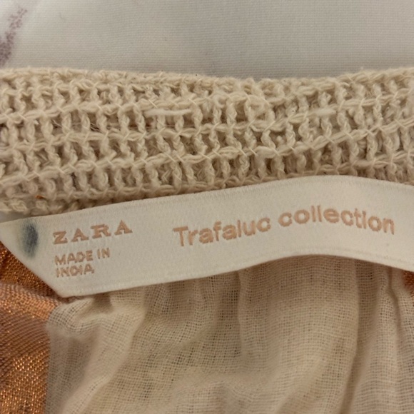 Zara Cream Textured Blouse with Rope Accents - Picture 2 of 9